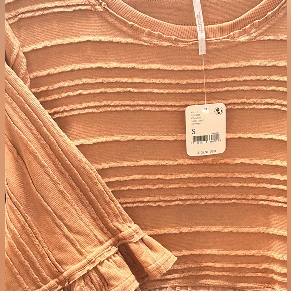 NWT Free People Take a Spin Tunic Dress Rust Terra Cotta Ribbed Babydoll S - Picture 4 of 6